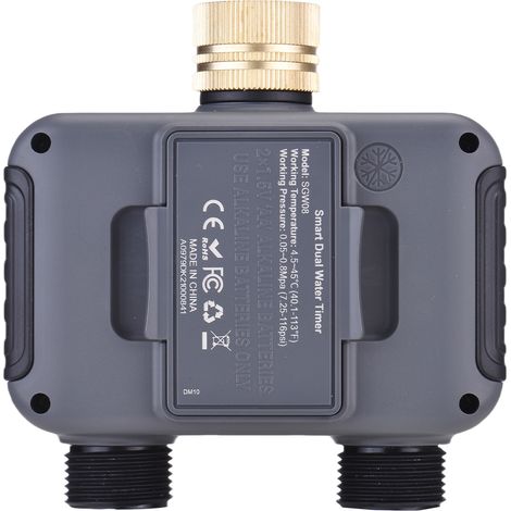 Programmateur d'arrosage Bluetooth double sortie électrovanne pour jardin pelouse et cour contrôle système d'arrosage prise UE (1/4)