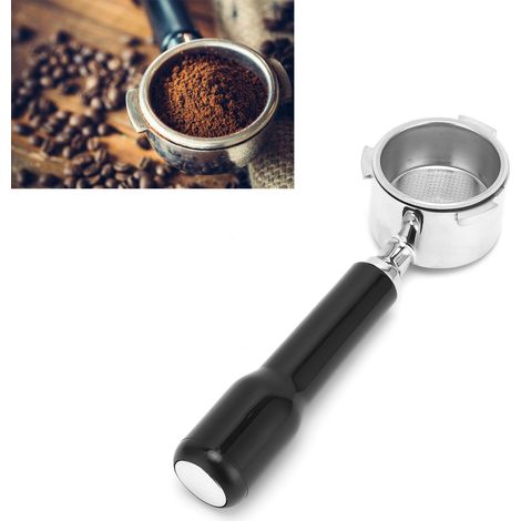Tragbarer Edelstahl-Kaffeefilter mit Griff, bodenlos, für 51-mm-/54-mm-Espressomaschinen, Zubehör für 54-mm-Espressomaschinen, schwarz (1/5)