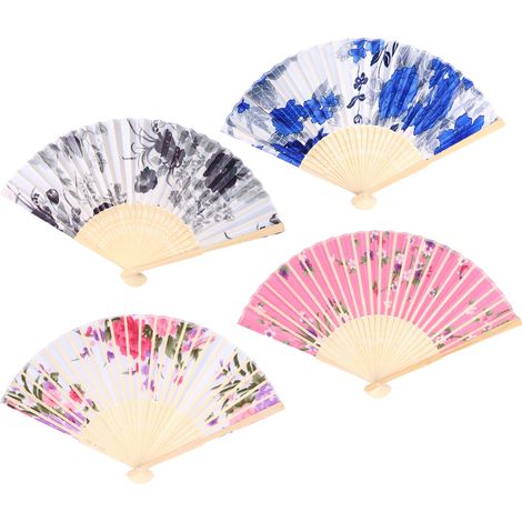 4 Éventails pliants en bambou - Design chinois élégant, durable et rafraîchissant (1/5)