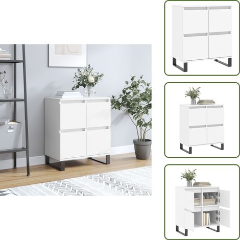 Buffet Blanc 60x35x70 cm Bois d'ingénierie - Buffet Design Moderne - Buffet Blanc - Meuble Rangement - Armoire Murale - Commode (1/5)