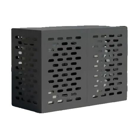Cubierta impermeable para unidad exterior de aire acondicionado, fabricada en metal resistente, color antracita. (1/2)
