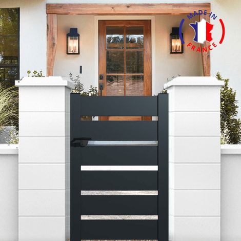 Portillon en kit aluminium SAH dimensions L.1000 (entre piliers) x H.1700 mm Couleurs Gris (RAL 7016)