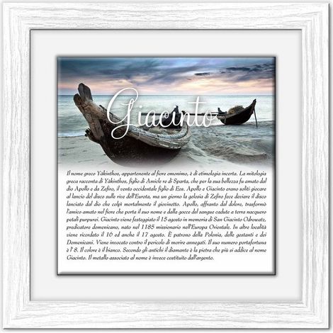 Lupia - Quadro mattonella Ceramica Modern White 29x29 cm con significato del nome Giacinto (1/4)