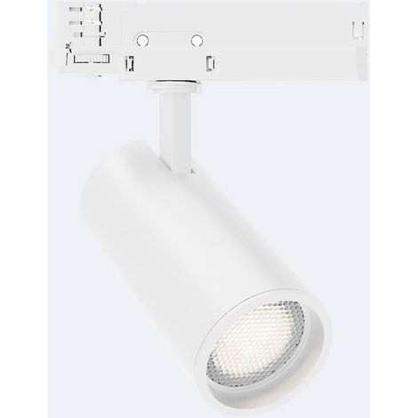 Foco Carril LED Trifásico 30W Fasano Antideslumbramiento Regulable DALI Blanco 4000K Blanco Neutro