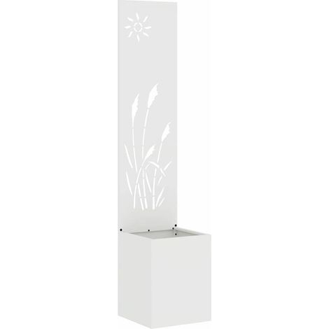 Écran de confidentialité de jardin Fretwork Blanc 32 x 140 cm (1/5)