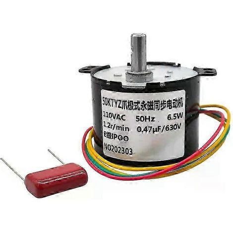 50KTYZ Wechselstrom-Synchronmotor 110 V/120 V/127 V, 6 W, Drehzahlreduziermotor, steuerbar, positive und negative Inversion – JXLGV (1/5)