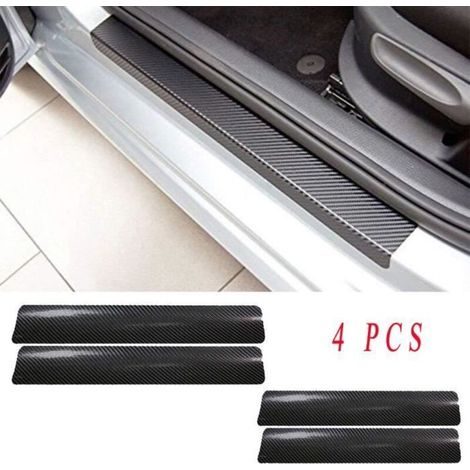 4 protections de seuils de portes de voitures - Protections autocollantes en carbone (1/3)