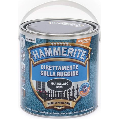 Smalto Direttamente sulla Ruggine. Nero martellato (2.5 L). Hammerite (1/5)
