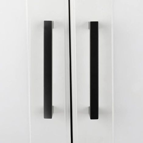 Lot de 1 Poignées de Porte Cuisine Noires Poignées de Meuble Cuisine Noires Poignées Placard Noires avec Finition Mate en Acier Inoxydable Entraxe (1/4)