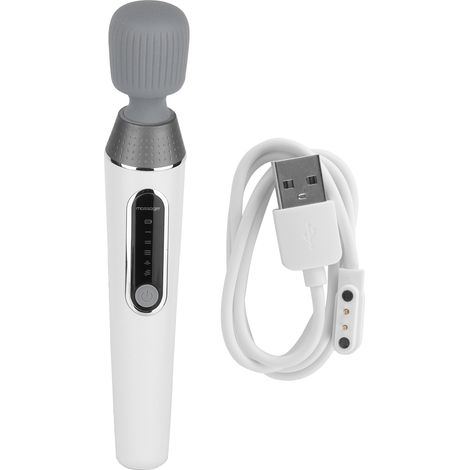 Massageur Électrique Sans Fil 5W pour Dos, Épaules, Cou - Bâton de Massage USB Rechargeable - Blanc (1/5)