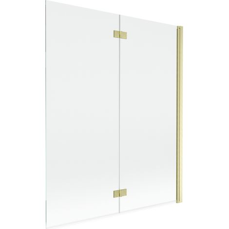 Mexen Mist écran de baignoire 2 volets droit 140 x 150 cm, transparent, or brossé - 8A9-140-002-55-00-P (1/5)