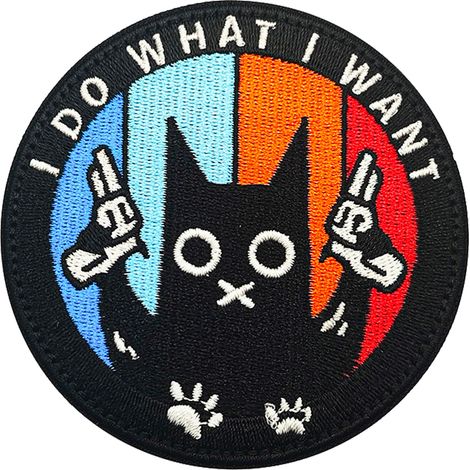 Patch de Chat Avec Pistolet, Patch Amusant Motif Chat (1/5)