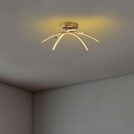 Lustre doré, corps en métal, largeur 57 cm, hauteur 20 cm, LED 28 W, 3000 K, éclairage pour la décoration d'intérieur moderne et les espaces à manger (1/5)