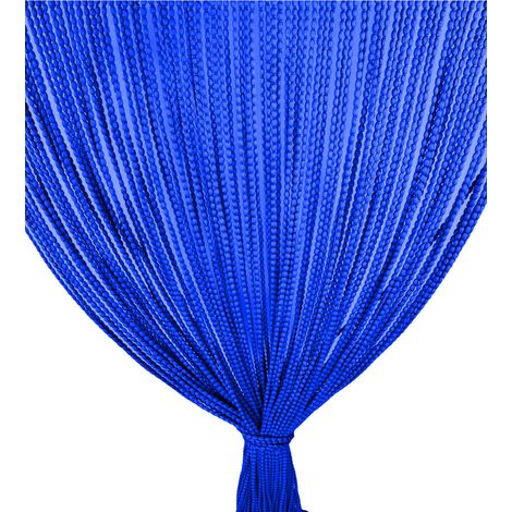 TENDA Mariel © SOFFICE a PERLINE in Stoffa Morbida Anti insetti antirumore a Fili BLU Cm. 100x220 (1/5)