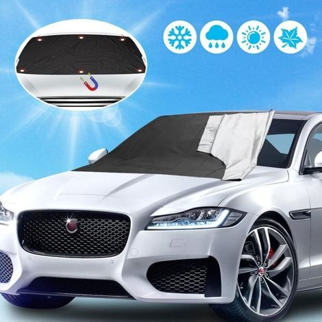 Car Windshield Cover with Fixing Hook and Mirror Cover, Magnetic Windshield Cover, Foldable, Universal Anti-freeze Protective Film for Cars (1/4)