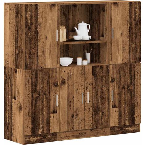3-tlg. Küchenschrank-Set Altholz-Optik Holzwerkstoff