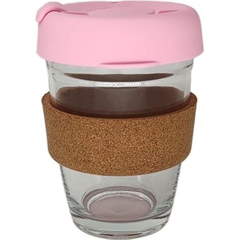 Tasse à café réutilisable en verre trempé KeepCup Mug de voyage avec couvercle anti-éclaboussures, bande de liège, léger, sans BPA Moyen 341 ml Filtre (1/5)