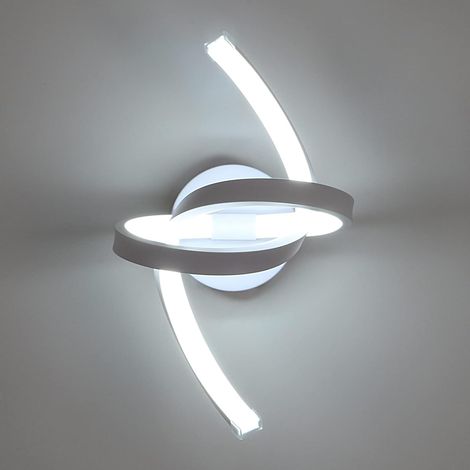 Wandlampe LED Modern Acryl, Wandleuchte Innen 16W 6000K Kaltweiss für Schlafzimmer Wohnzimmer Korridor Treppen (Weiß)