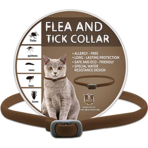 Collier Antiparasitaire Chat – Anti-Puces & Anti-Tiques 100% Naturel, Phéromones Apaisantes Anti-Stress, Réglable et Étanche, Tous Chats