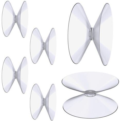 BUNTHAUS PA Doppelseitige Saugnäpfe, 6 Stück 4 cm transparente Saugnäpfe, extra starker PVC-Kunststoff-Vorhangaufhänger, Isolationssaugnapf für Glastischspiegel, Badezimmerfensterspiegel (1/4)