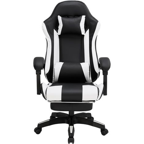 High Back Gaming Chair with Footrest