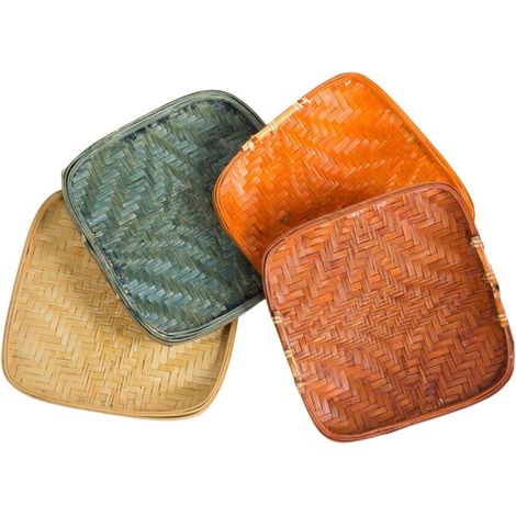 Piattino quadrato in bambù in colori assortiti (kit da 10)