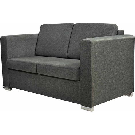 Canapé  Sofa à 2 places Tissu Gris foncé (1/5)