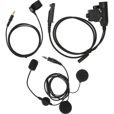 Kit micro-casque moto avec adaptateur pour talkie-walkie et oreillette de casque Baofeng UV 9R PLUS (1/5)