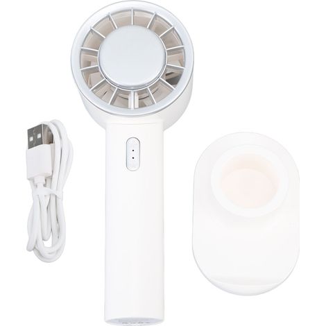 Mini ventilateur portable rechargeable par USB avec batterie 2200 mAh et plaque de refroidissement à semi-conducteurs, blanc été (1/5)