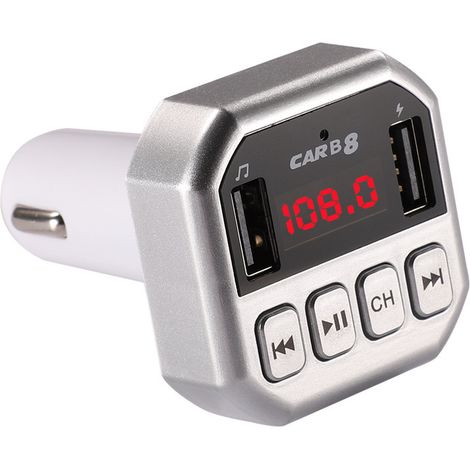 B8 Auto-Bluetooth-MP3-Player, Freisprechfunktion, preisgünstiger Auto-Bluetooth-MP3-Player – Silber (1/3)