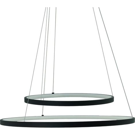 Suspension LED Peoria IdeaLED 54W noire 2 anneaux CCT (1/5)