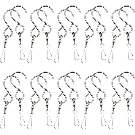 Lot de 20 crochets rotatifs en acier inoxydable pour pots de (1/5)