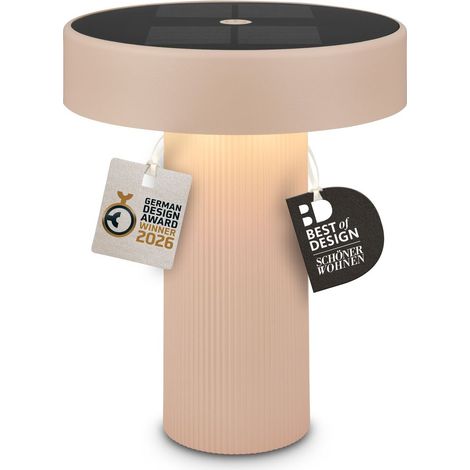 Briloner Lampada da tavolo senza fili Ø16x20cm 1W 150lm 3000K bianco caldo solare beige - Lampada da tavolo soggiorno corridoio balcone (1/5)