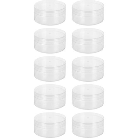 Lot de 10 boîtes de rangement en plastique pour petits objets de montre, perles et accessoires de bijouterie (8 cm). (1/5)