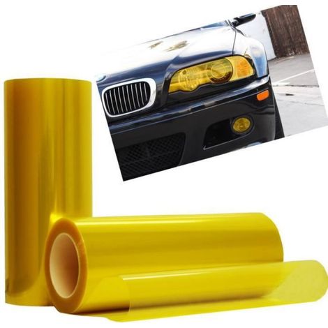 Film Autocollant Vinyle Pour Phare - 30 cm x 120 cm - Jaune - Pour Brouillard Et Feu Arrière - 1 Pièce (1/3)