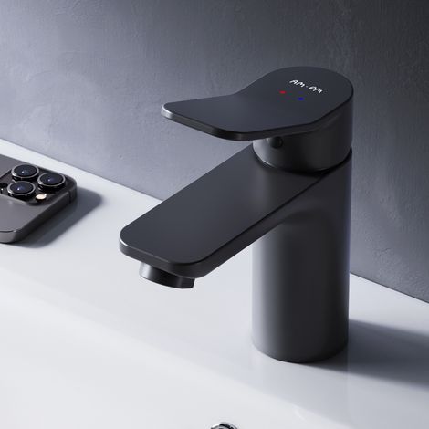 AM.PM Mitiguer Lavabo Robinet Salle Bain Noir Robinet de Lavabo pour Salle de Bain Mélangeur Lavabo en Laiton (1/4)