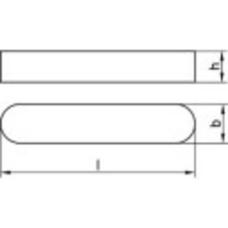 [GEBRAUCHT] B-Ware TOOLCRAFT Passfeder DIN 6885 Edelstahl A4 50 Stück hohe Form A rundstirnig