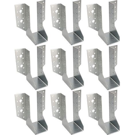 Kotarbau – Lot de 10 chaussons de poutre type A 50 mm – Connecteurs en tôle d'acier galvanisée – Charge maximale 19,6 kN – Pour structures en bois (1/4)