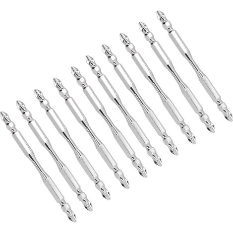 Set mit 10 magnetischen und rutschfesten Phillips-Schraubendreherbits aus K5-Legierungsstahl mit 2 Enden für elektrische Bohrmaschinen (1/5)