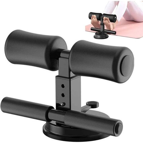 Sit-up Bar Aid-Accessoires,Barre abdominale portable à ventouse pour,Support de Cheville rembourré réglable équipement dentranement Sit-up pour équipement de Voyage de Fitness à Domicile (Black (1/5)