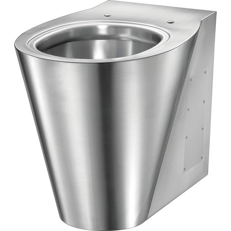 MEDICLINICS SN0125CS Inodoro a Suelo Acero Inox AISI 304 Antivandálico Satinado - ref: SN0125CS