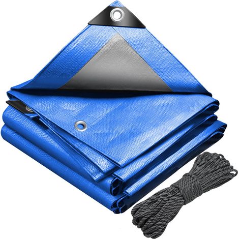 Bâche de Protection en Polyéthylène 180g/m² Bâche Imperméable Ultra Lourde et Résistante Revêtue des Deux côtés avec Oeillets en Aluminium Couverture Étanche pour Jardin et Piscine Bleu 2x3m (1/5)