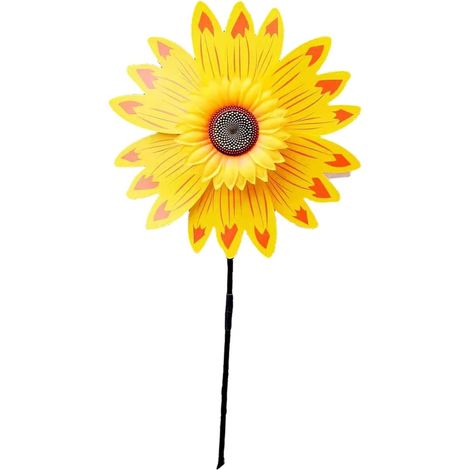 Éolienne en forme de tournesol avec piquet portable en plastique décoratif pour jardin, jardin d'enfants (1/5)