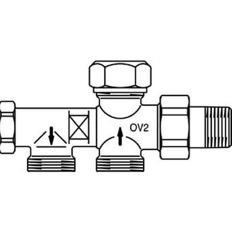 Raccord en double tube OV avec fermeture M 24x1,5 AG, distance 35 mm