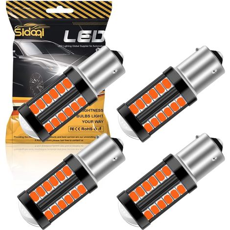 1156 BAU15S PY21W Ampoules LED 5630 33SMD Rouge 900LM Remplacer pour Feu de Recul Frein Position Stationnement Arrière Antibrouillard RV 12-30V 3.6W (paquet de 4) (1/5)