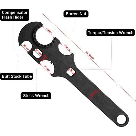 Castle Nut Wrench - Alloy Steel - 290 mm x 65 mm x 18 mm - For Plumbing Pipe Fitting Fishing Rod Maintenance - 1 Piece (1/4)