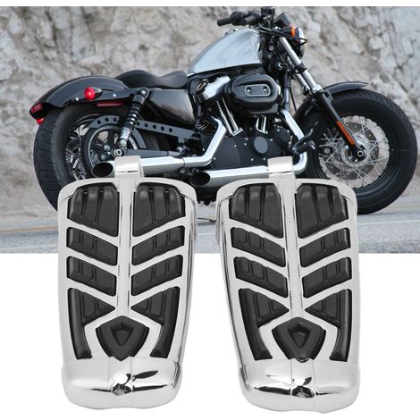 Repose-pieds arrière pour moto, vendus par paire, compatibles avec YAMAHA V-Max Stryker Royal Star Road (Référence : Repose-pieds à chevrons électroplaqué). (1/5)