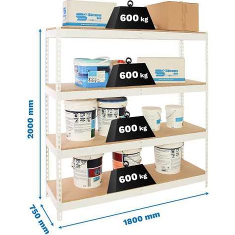 Estanteria 2000x1800x750 SIMONFORTE 1807/4 CHIPBOARD BLANCO/MADERA marca SIMONRACK (1/2)