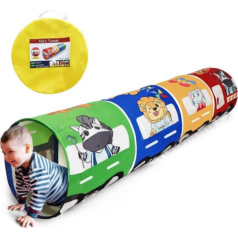 Tunnel pour Enfant 180 cm, Parc Bebe Pliable, Tente Pop Up, Jeux Enfant, Tunnel à balles pour Tout-Petits, Intérieur/Extérieur (1/5)