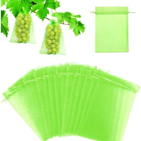 Fruit protection bags 60 pieces, grape protection bags 20 x 30 cm, garden organza bags with drawstring against wasps, drosophila, beetles, birds (1/5)